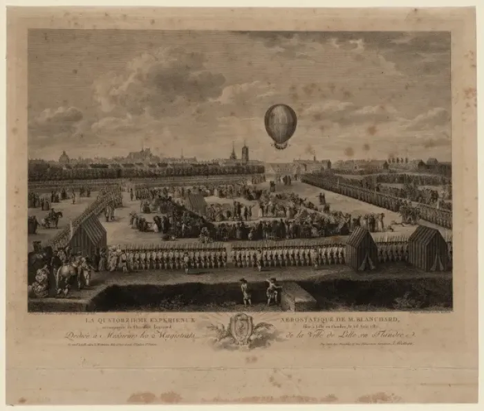 Framed Print : La quatorzieme experience aerostatique de M. Blanchard accom Framed Print : La quatorzieme experience aerostatique de M. Blanchard accom