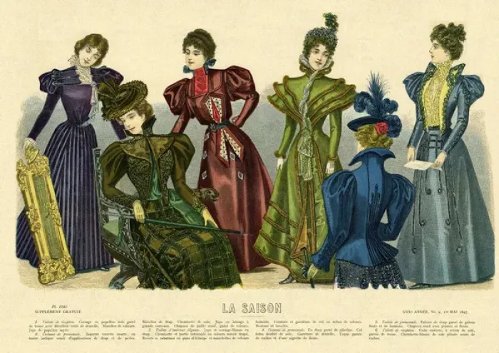 Framed Print : La Saison. Plate from La Saison, a French journal illustree of the late nineteenth Framed Print : La Saison. Plate from La Saison, a French journal illustree of the late nineteenth