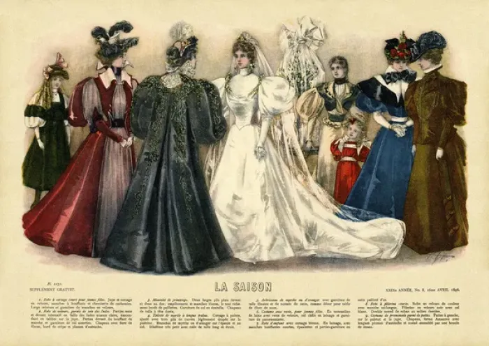 Framed Print : La Saison. Plate from La Saison, a French journal illustree of the late nineteenth Framed Print : La Saison. Plate from La Saison, a French journal illustree of the late nineteenth
