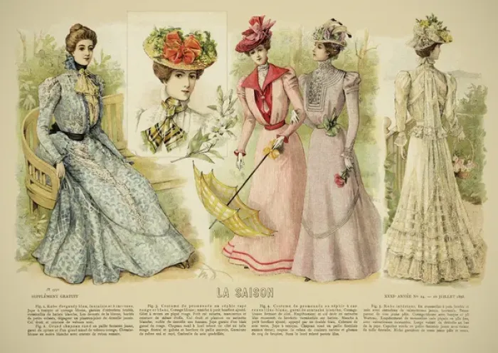 Framed Print : La Saison. Plate from La Saison, a French journal illustree of the late nineteenth Framed Print : La Saison. Plate from La Saison, a French journal illustree of the late nineteenth