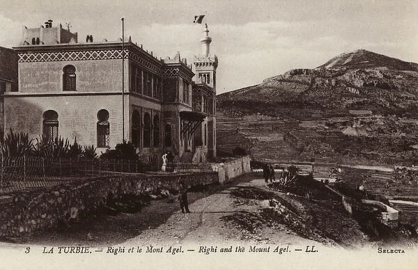La Turbie, France - View of Righi Hotel and Mont Agel