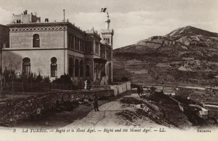 Framed Print : La Turbie, France - View of Righi Hotel and Mont Agel Framed Print : La Turbie, France - View of Righi Hotel and Mont Agel
