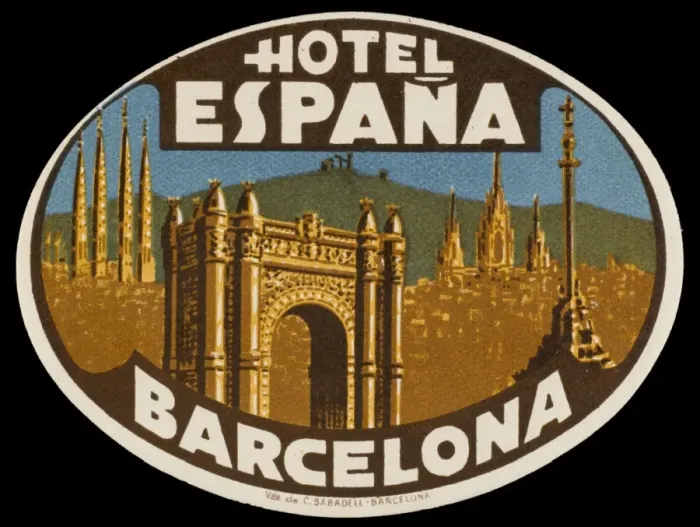Framed Print : Label Barcelona Hotel Framed Print : Label Barcelona Hotel