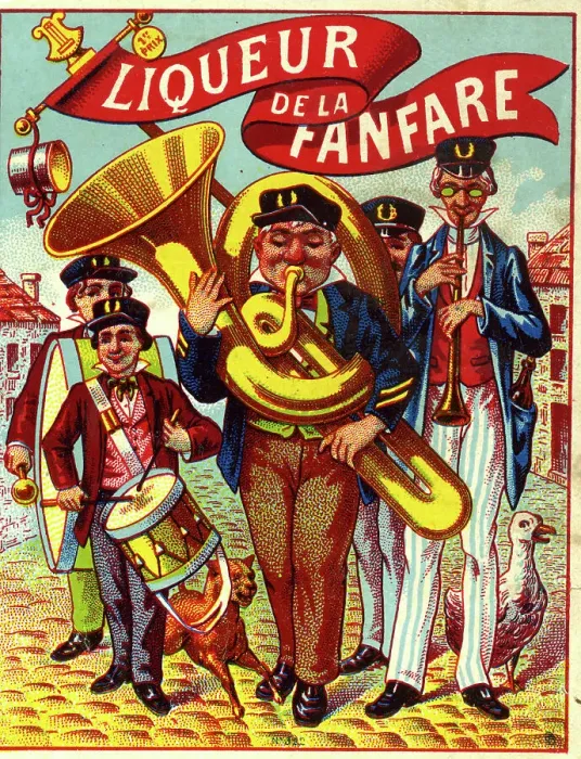 Framed Print : Label design, Liqueur de la Fanfare Framed Print : Label design, Liqueur de la Fanfare