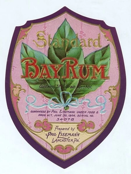 Label design, Standard Bay Rum