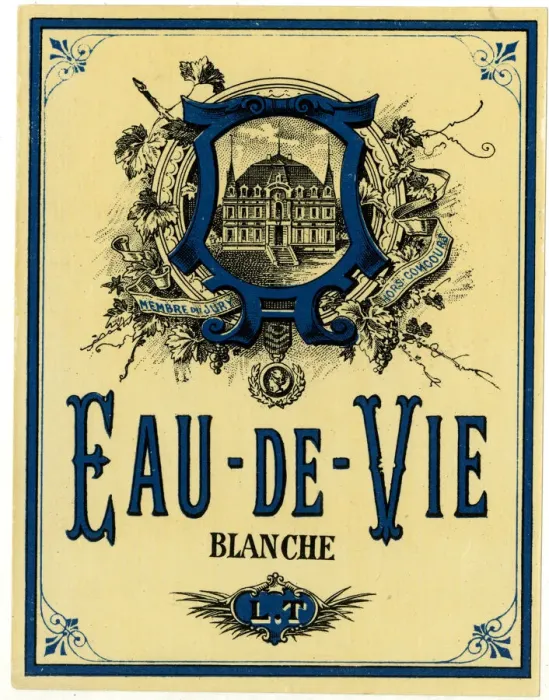 Framed Print : Label, Eau-de-Vie Blanche Framed Print : Label, Eau-de-Vie Blanche