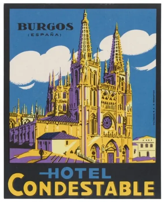 Framed Print : Label, Hotel at Burgos Framed Print : Label, Hotel at Burgos