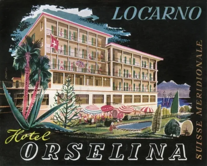 Framed Print : Label, Hotel Orselina, Locarno, Switzerland Framed Print : Label, Hotel Orselina, Locarno, Switzerland