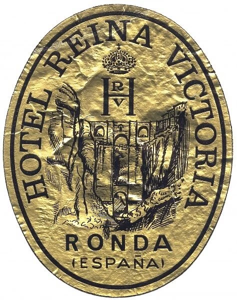 Label, Hotel Reina Victoria, Ronda, Andalucia, Spain