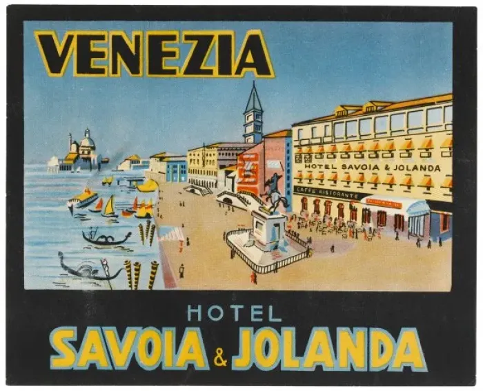 Framed Print : Label, Hotel at Venice Framed Print : Label, Hotel at Venice