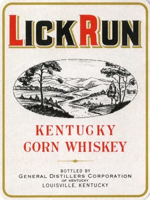 Framed Print : Label for Lick Run, Kentucky Corn Whiskey Framed Print : Label for Lick Run, Kentucky Corn Whiskey