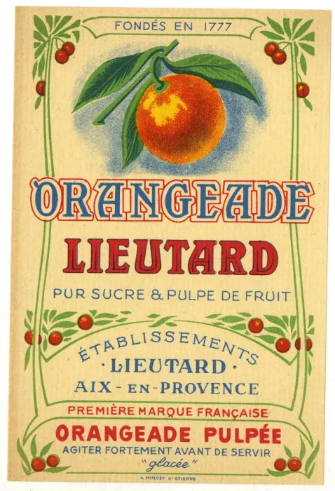 Framed Print : Label, Orangeade Lieutard Framed Print : Label, Orangeade Lieutard