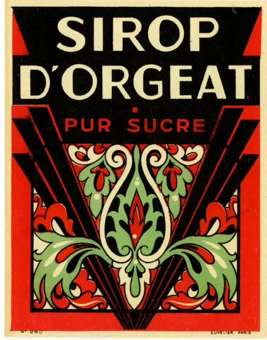 Framed Print : Label, Sirop d Orgeat Framed Print : Label, Sirop d Orgeat
