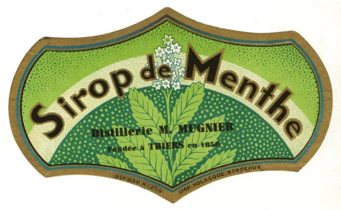 Framed Print : Label, Sirop de Menthe Framed Print : Label, Sirop de Menthe