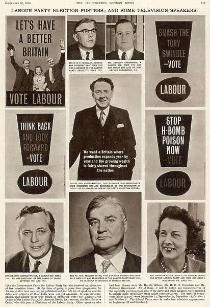 Labour Party election posters and television speakers