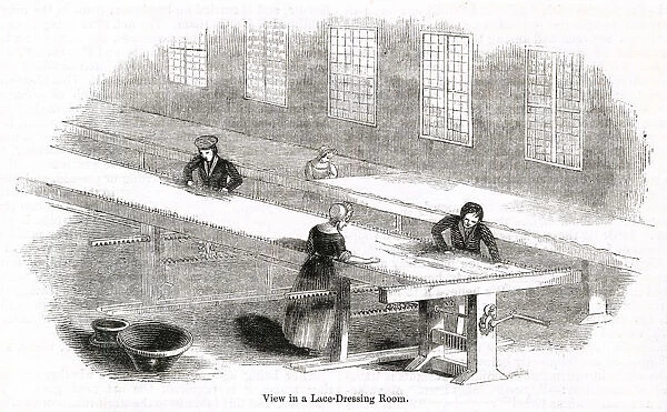 Lace Dressing Room at a Nottingham Lace Factory 1843