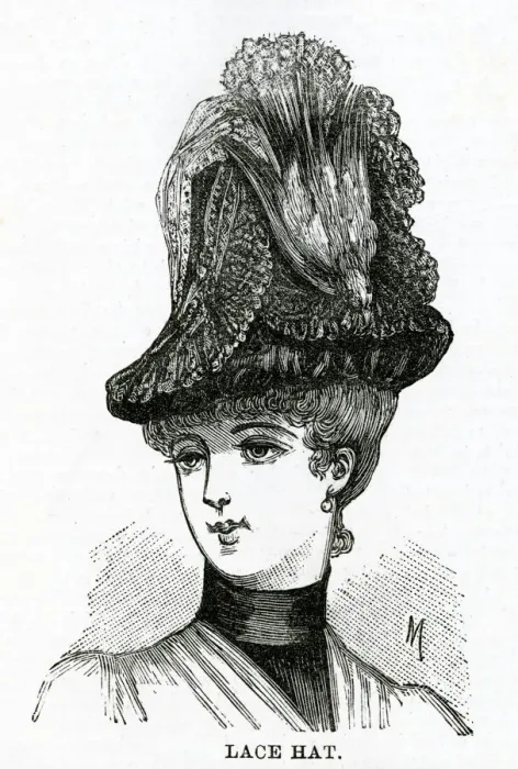 Framed Print : Lace hat with whole bird 1886 Framed Print : Lace hat with whole bird 1886