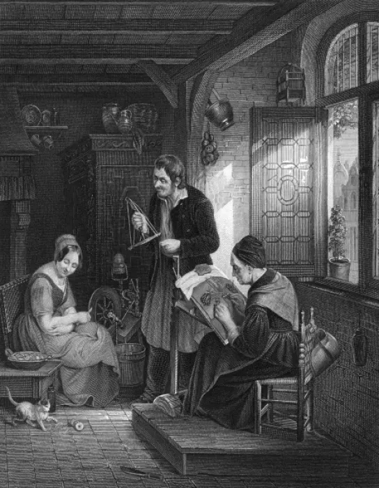 Framed Print : Lace Making / Flanders Framed Print : Lace Making / Flanders