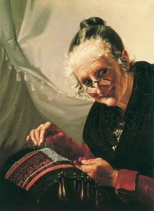 Framed Print : The Lacemaker. s. XIX. Italian anonymous. Naturalism Framed Print : The Lacemaker. s. XIX. Italian anonymous. Naturalism