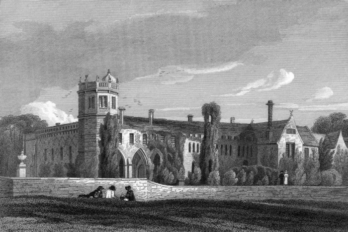 Framed Print : Lacock Abbey / Wilts 1830 Framed Print : Lacock Abbey / Wilts 1830