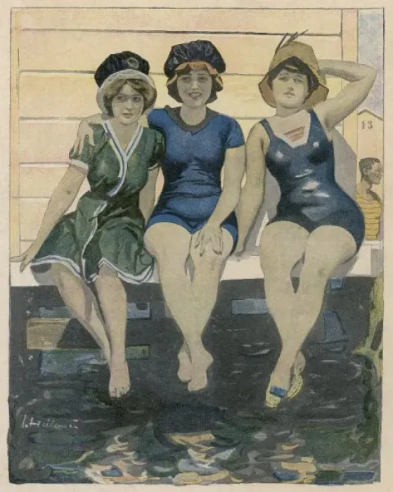 Framed Print : Ladies on Bath. Machine Framed Print : Ladies on Bath. Machine