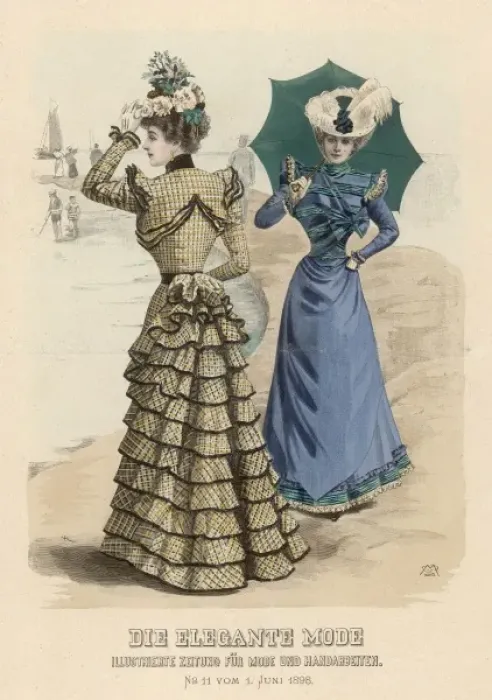 Framed Print : Ladies on the Beach 1898 Framed Print : Ladies on the Beach 1898