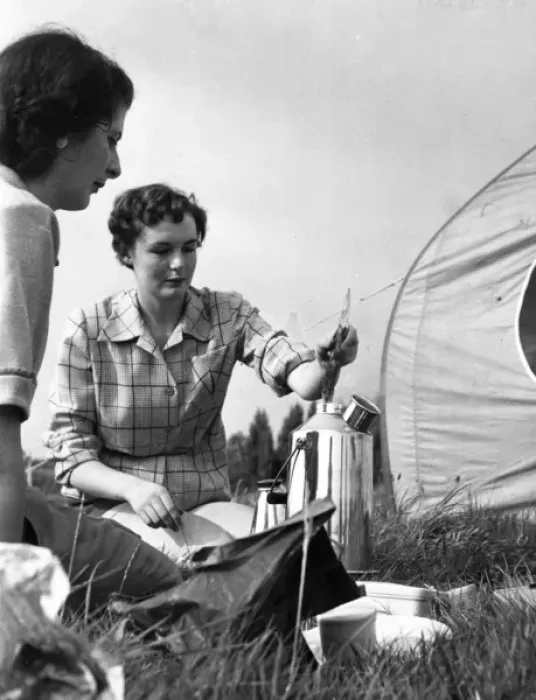 Framed Print : Ladies Camping Framed Print : Ladies Camping