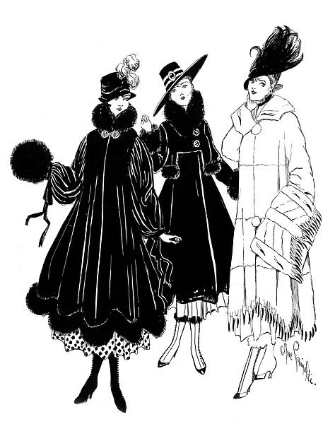 Three ladies coats, 1915