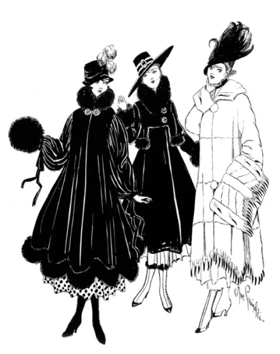 Framed Print : Three ladies coats, 1915 Framed Print : Three ladies coats, 1915