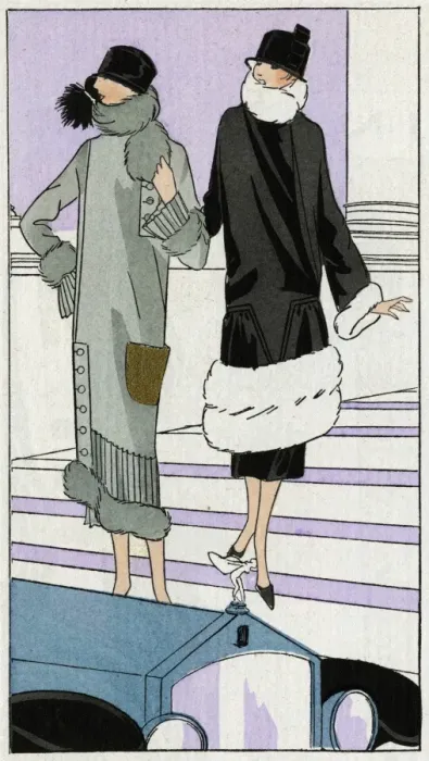Framed Print : Two ladies in coats designed by Drecoll and Jenny Framed Print : Two ladies in coats designed by Drecoll and Jenny