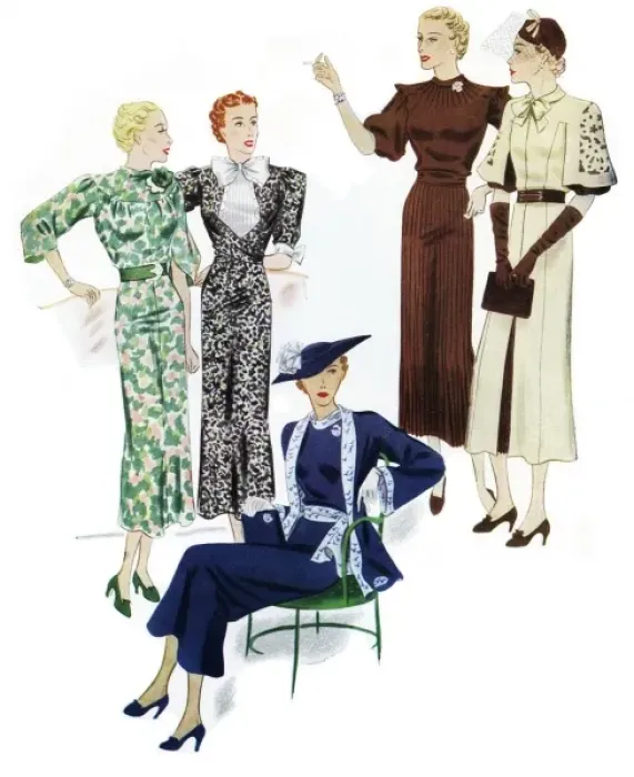 Framed Print : Ladies in daywear 1936 Framed Print : Ladies in daywear 1936