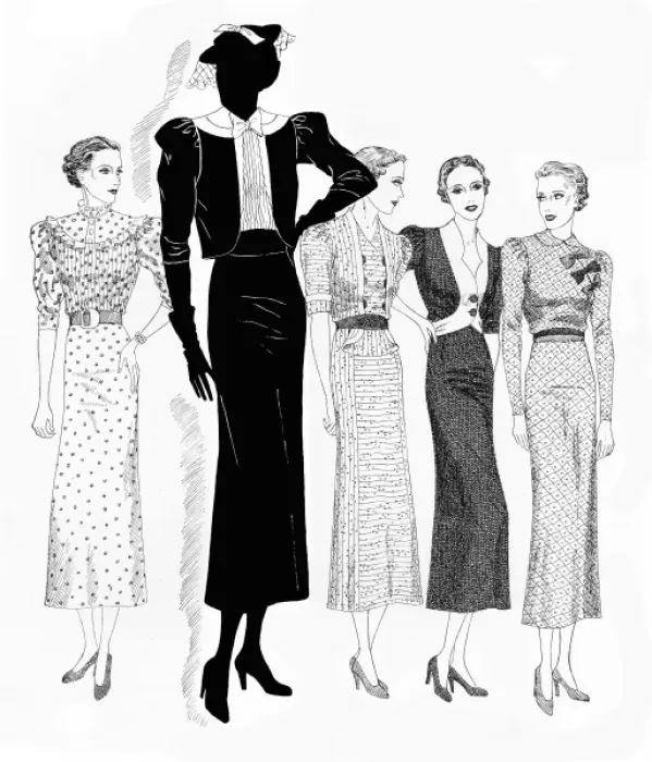 Framed Print : Ladies in daywear 1936 Framed Print : Ladies in daywear 1936