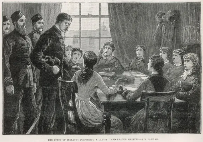 Framed Print : Ladies Land League meeting 1881 Framed Print : Ladies Land League meeting 1881