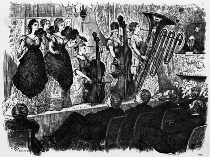 Framed Print : Ladies orchestra, 1875 Framed Print : Ladies orchestra, 1875
