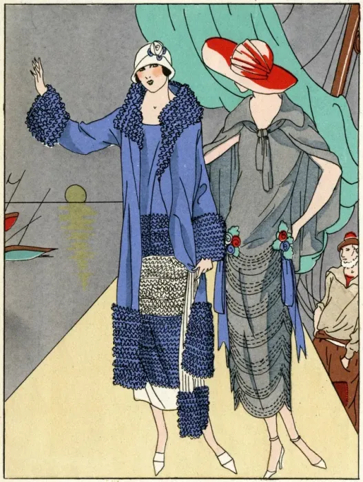 Framed Print : Two ladies in outfits by Philippe et Gaston and Beer Framed Print : Two ladies in outfits by Philippe et Gaston and Beer
