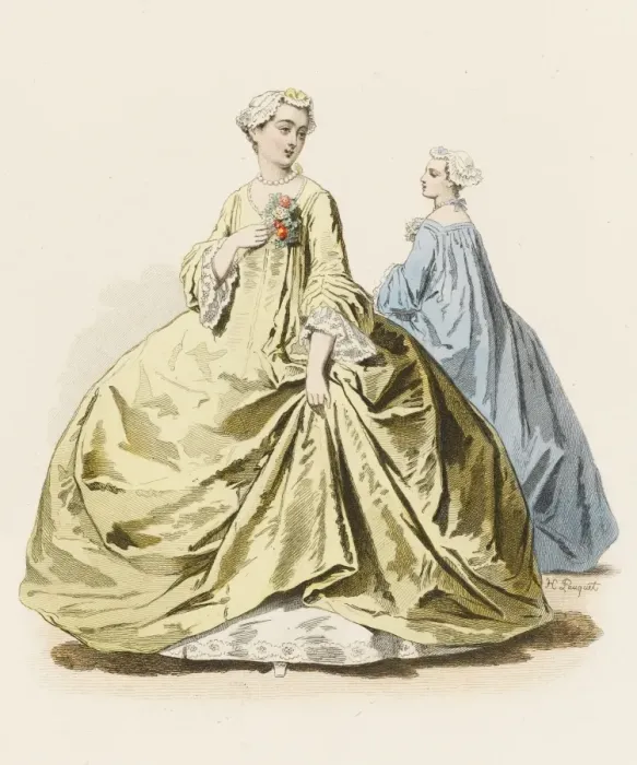 Framed Print : Ladies in Panier Dresses Framed Print : Ladies in Panier Dresses