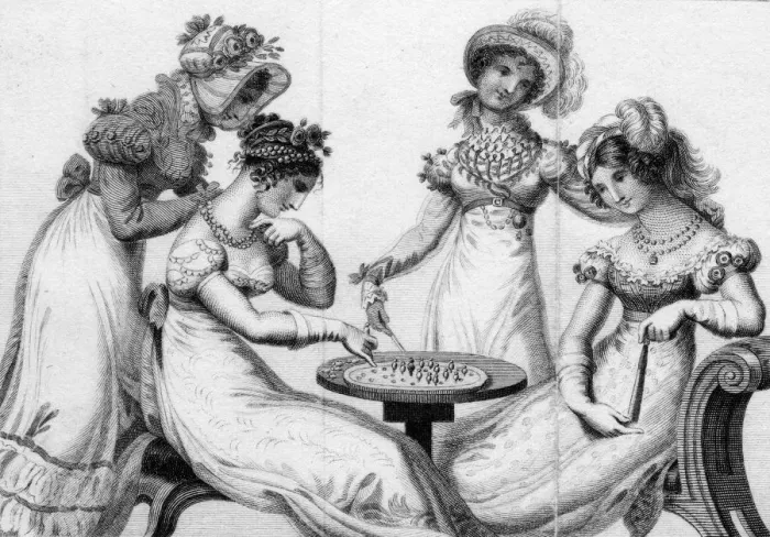 Framed Print : LADIES PLAYING SOLITAIRE Framed Print : LADIES PLAYING SOLITAIRE