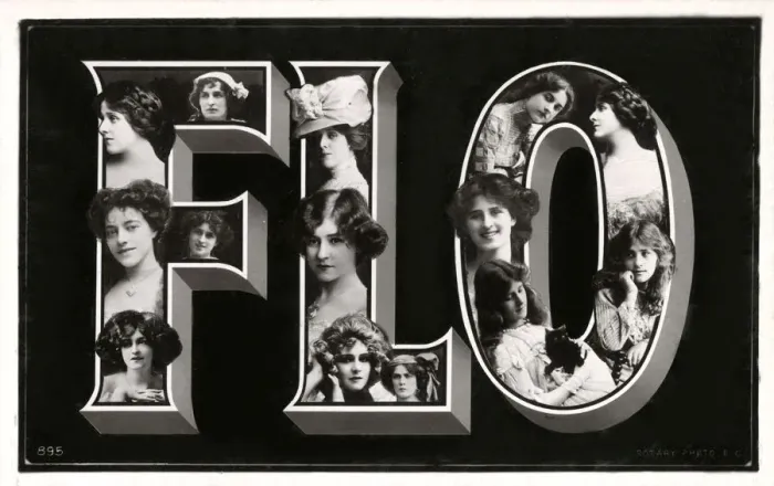 Framed Print : Ladies Name postcard - FLO Framed Print : Ladies Name postcard - FLO