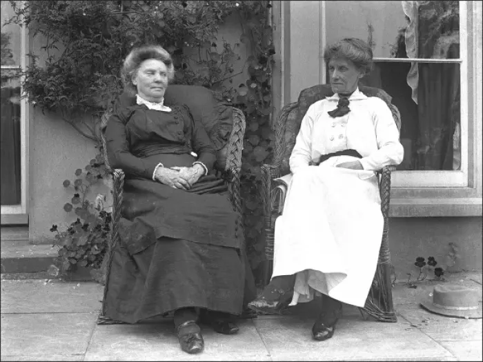 Framed Print : Two ladies sitting out on the terrace Framed Print : Two ladies sitting out on the terrace