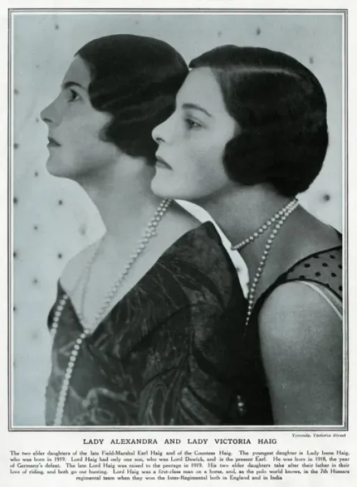 Framed Print : Lady Alexandra and Lady Victoria Haig by Mme Yevonde Framed Print : Lady Alexandra and Lady Victoria Haig by Mme Yevonde