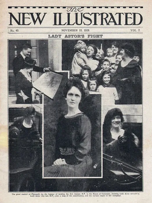 Framed Print : Lady Astor's Fight - Nancy Witcher Langhorne Astor, Viscountess Astor, CH (1879-1964) - an American-born British politician who was the first woman seated as a Member of Parliament (MP), serving from 1919 to 1945. Date: 1919