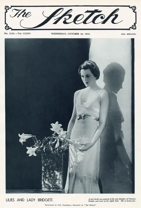 Framed Print : Lady Bridgett Poulett (1912 - 1975), daughter of the 7th Earl Poulett and his wife, the former actress Sylvia Storey