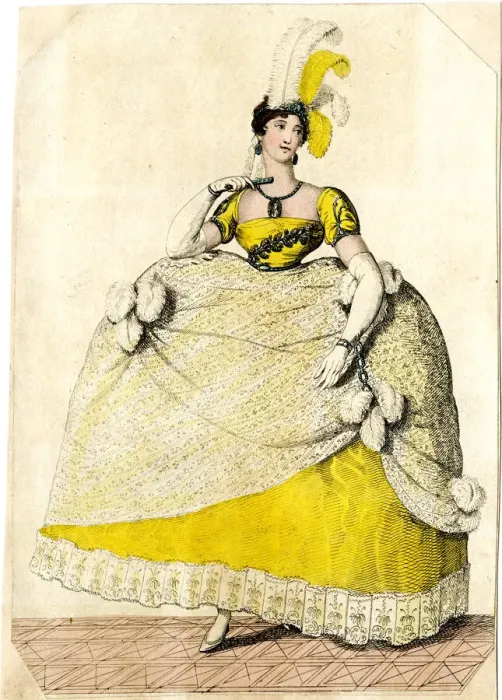 Framed Print : Lady in Court dress worn on His Majestys birthday Framed Print : Lady in Court dress worn on His Majestys birthday
