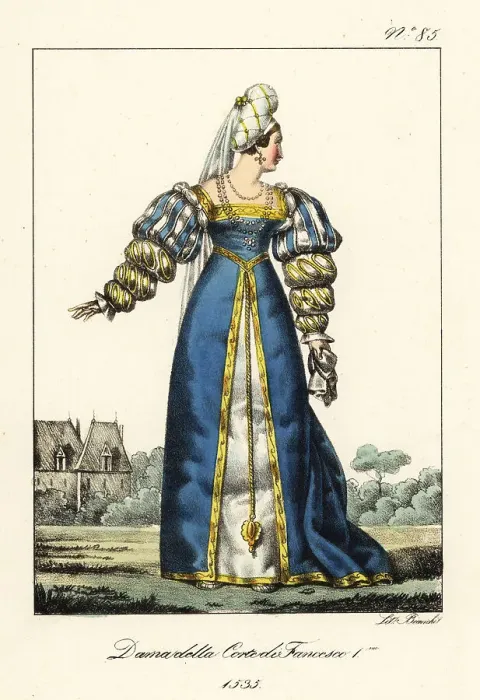 Framed Print : Lady of the court of King Francis I, France, 1535 Framed Print : Lady of the court of King Francis I, France, 1535