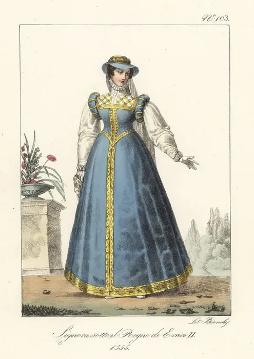 Framed Print : Lady at the court of King Henry II of France, 1555 Framed Print : Lady at the court of King Henry II of France, 1555
