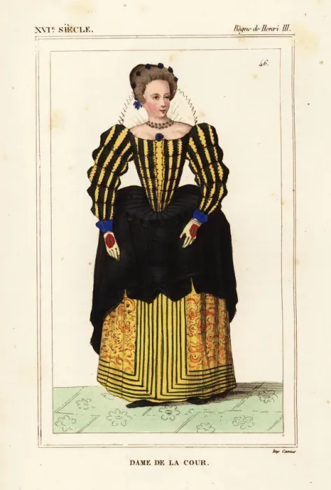 Framed Print : Lady of the court, reign of King Henri III of France Framed Print : Lady of the court, reign of King Henri III of France