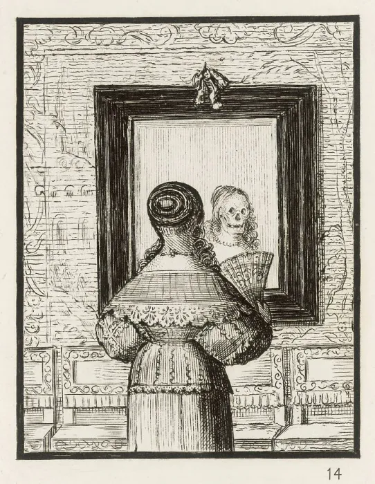 Framed Print : LADY AND DEATH'S HEAD Framed Print : LADY AND DEATH'S HEAD