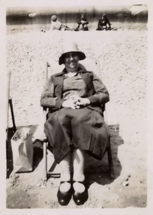 Framed Print : Lady in a deckchair on the beach Framed Print : Lady in a deckchair on the beach