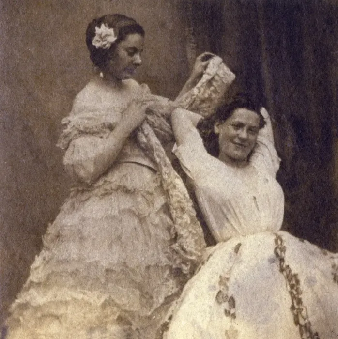 Framed Print : Lady Dressing Circa 1860 Framed Print : Lady Dressing Circa 1860