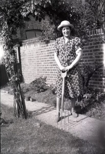 Lady in Garden, Hullbridge, Essex